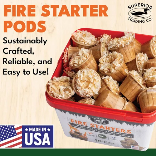 Miniatura 2 de Superior Trading - Cápsulas de arranque de fuego en cubo de plástico, iniciadores de fuego para fogatas, barbacoa, parrilla, hoguera, estufa de leña