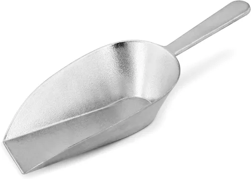 Miniatura 13 de New Star Foodservice 34622 Cuchara de utilidad de fondo plano de aluminio fundido, 1 oz, tamaño extra pequeño, plateado (solo lavado a mano)