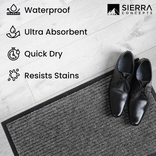 Miniatura 6 de Sierra Concepts Paquete de 2 tapetes de bienvenida para puerta delantera, tapetes de entrada para interiores y exteriores para rascador de zapatos
