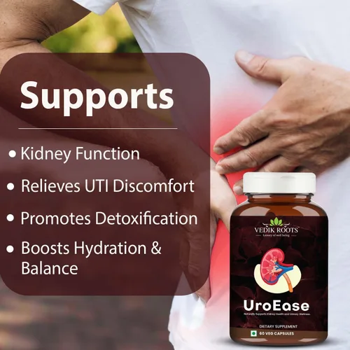 Miniatura 4 de UroEase - Suplemento de hierbas ayurvédicas para la salud renal y los niveles de ácido úrico Apoya la salud del tracto urinario 60 cápsulas