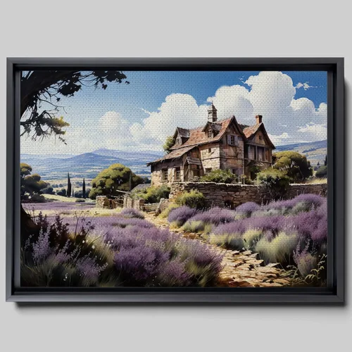 Fields of Lavender, Watercolor Provence Landscape and Lavender Field, Watercolor Prints of Serene Beauty, Canvas Prints, Art Decor