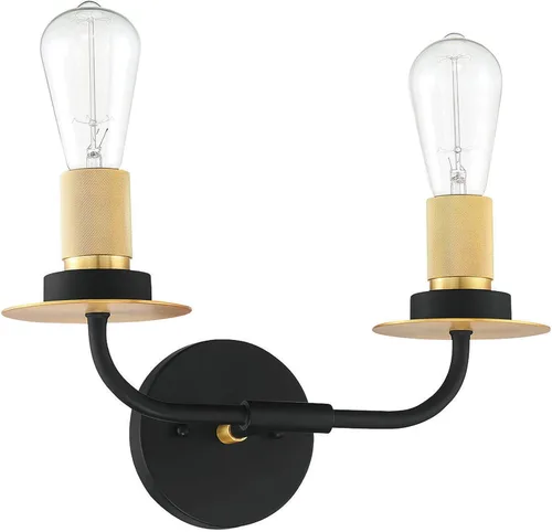 Miniatura 3 de Onyx - Lámpara industrial para tocador de baño, 1, color negro y dorado