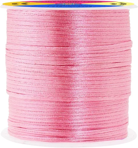 Miniatura 38 de Mandala Crafts Cordón de Satén de Nailon 2mm Cordón Rattail Champagne - 100 Yardas Cordón de Nailon Chino para Nudos Cordón de Seda Cola de Rata