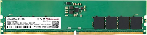 Transcend Memoria RAM DDR5 de 16 GB, 4800 MHz UDIMM, compatible con Intel y AMD Ryzen, módulo de memoria de computadora de escritorio, ECC PC5-38400