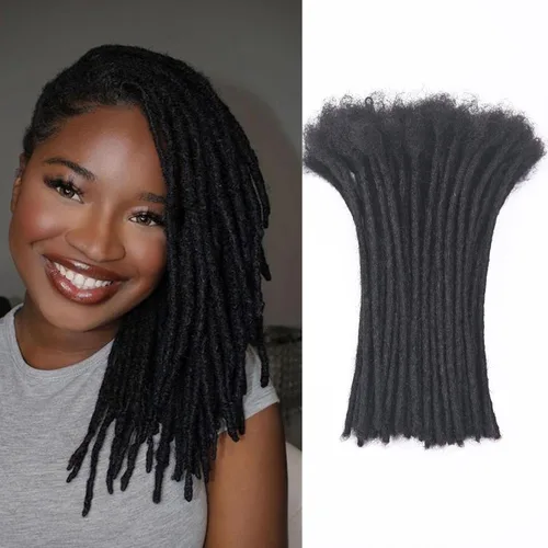 Extensiones Loc de 10 pulgadas de grosor de cabello humano de 10 pulgadas, 10 hebras, extensiones de rastas de cabello humano para mujeres y