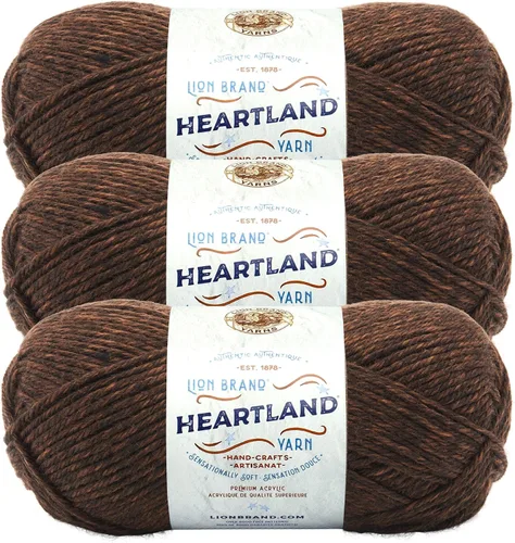 Miniatura 61 de Lion Brand Yarn Heartland Yarn - Hilo multicolor para tejer, tejer y tejer, paquete de 3, color congaree