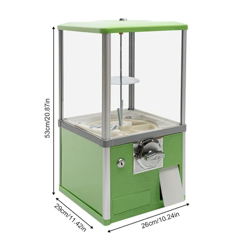 Miniatura 2 de Máquina expendedora comercial Máquina expendedora de cápsulas de 21 pulgadas para 1.77-1.97 pulgadas Twist Egg Candy Gumball Toy Máquina Verde