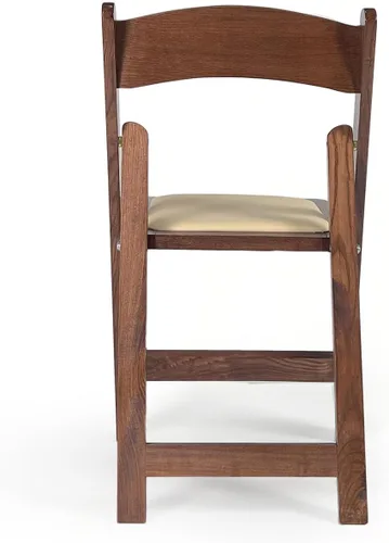 Miniatura 7 de Sillas plegables de madera con cojín, asientos comerciales apilables, sillas para bodas, banquetes y eventos, juego de 4, madera de fruta clásica