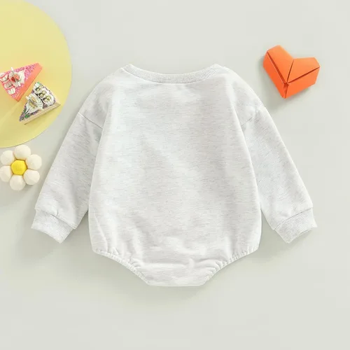 Miniatura 11 de Enterizo de manga larga con estampado de letras para bebés, niñas y niños