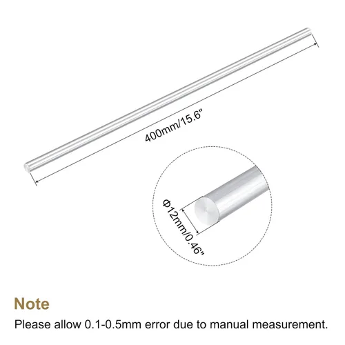 Miniatura 2 de MECCANIXITY Varilla redonda de aluminio macizo de 0.472 in de diámetro, 15.748 in de longitud, para manualidades, paquete de 1