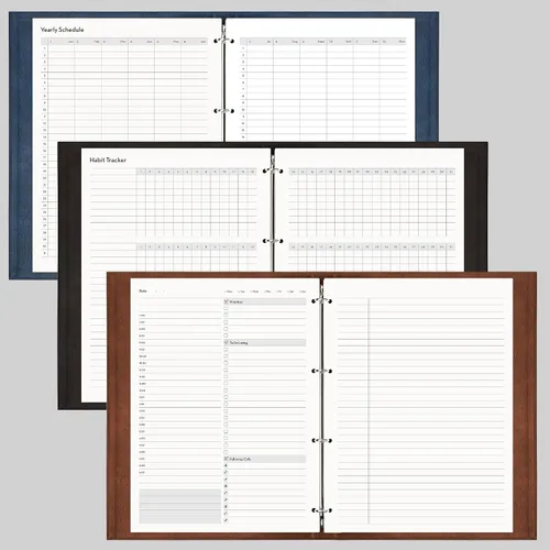 Miniatura 7 de EMSHOI Agenda diaria sin fecha de 9.2 x 12 pulgadas, bloc de notas grande de lista de tareas, 240 páginas de recambio, planificador de carpetas