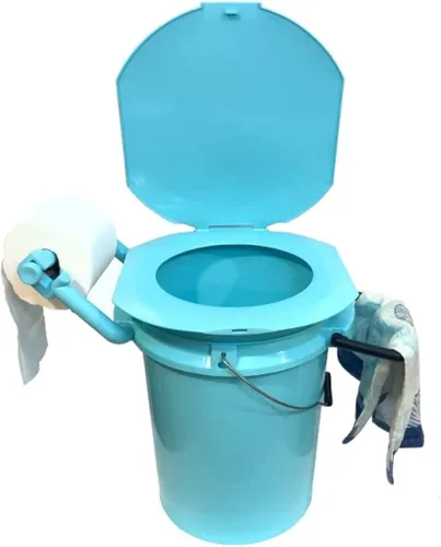 LEE FISHER SPORTS Inodoro de campamento, inodoro portátil con papel higiénico, soporte para accesorios, ideal para pesca, canotaje, camping, caza,