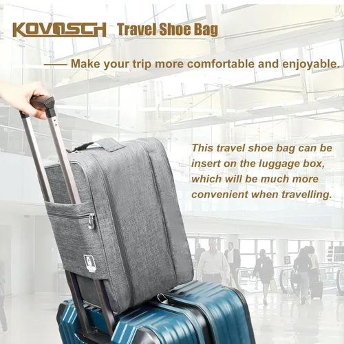 Miniatura 6 de KOVOSCH Bolsa de almacenamiento portátil para botas, Extra grande gris(13.8 x 10.2 x 8.3 in), Moderno
