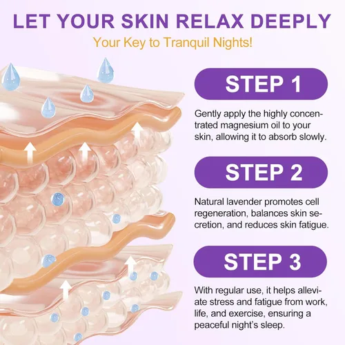 Miniatura 5 de Crema de magnesio para dormir - Enriquecida con aceite de almendras, lavanda y vitamina E para una relajación profunda - Loción de magnesio natural