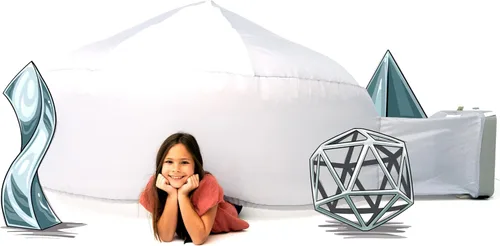 Miniatura 21 de AirFort - Fuerte inflable para niños, se construye en 30 segundos, tienda de campaña para jugar a partir de 3 años (pelota de playa azul)