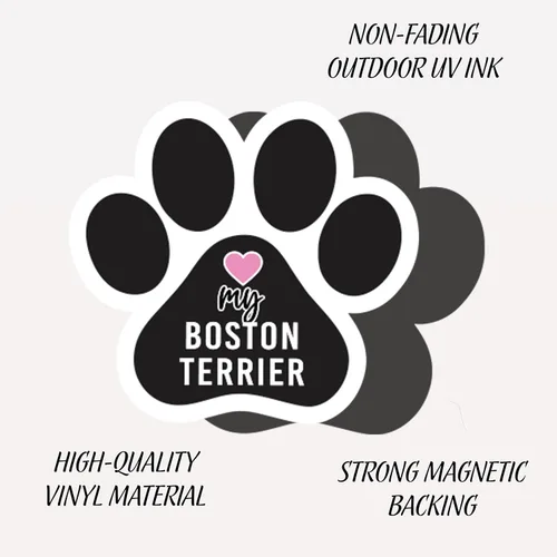 Miniatura 5 de Love My Boston Terrier - Imán para nevera, casillero para automóvil