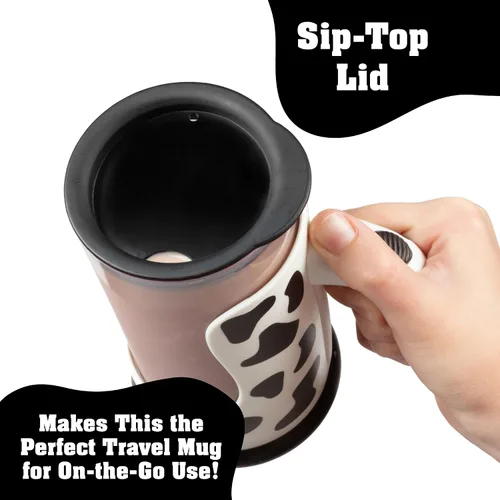 Miniatura 5 de Hog Wild Moo Mixer Supreme - Taza Mezcladora de Leche con Chocolate, Taza de 16 Onzas + Tapa Antiderrames y Base Desmontable Fácil de Limpiar