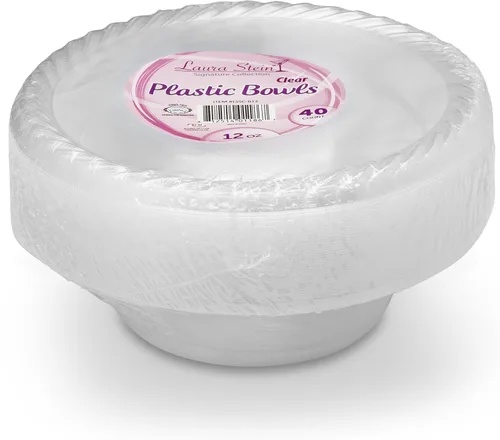 Miniatura 3 de Laura Stein - Platos desechables de plástico transparente de alta calidad, de gran peso, para postre, ideal para bodas, eventos, fiestas, catering