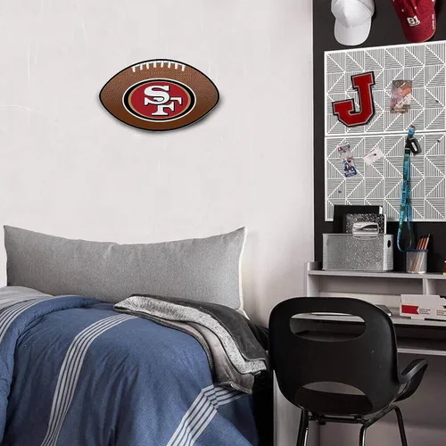 Miniatura 5 de NFL San Francisco 49ers - Banderín de fieltro con forma de balón de fútbol por Rico - Cartel de pared, fabricado en Estados Unidos