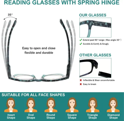 Miniatura 5 de Lentes de lectura progresivas con multienfoque estilo Oprah para mujeres, lectores de computadora con bloqueo de luz azul y bisagra de resorte