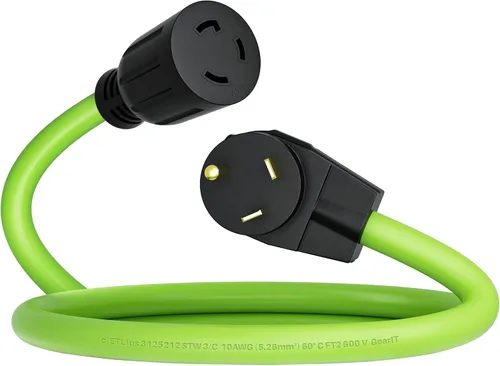 Miniatura 13 de GEARit Cable de extensión RV de 30 amperios de 25 pies, NEMA TT-30P a L5-30R cable generador de 30 amperios, 10/3 STW 10 AWG, bloqueo giratorio de 3