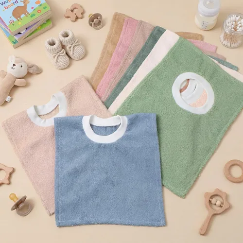 Miniatura 2 de Foaincore 3 piezas de cobertura completa para niños pequeños, baberos de bebé, baberos absorbentes de algodón toalla de rizo para niños pequeños