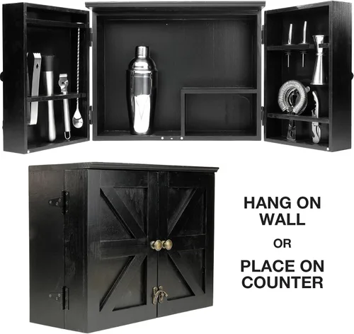 Miniatura 4 de Excello Global Products Gabinete de camarero Barndoor con juego de herramientas de barra de 10 piezas: el kit perfecto para camareros domésticos