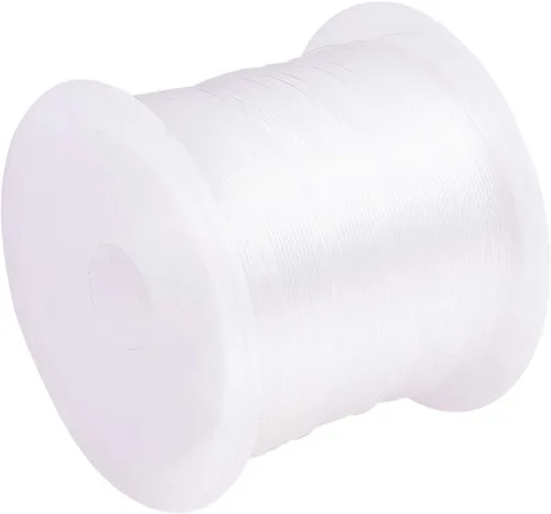 Miniatura 13 de Pandahall - 1 rollo de alambre transparente de hilo de nylon para pesca, color blanco.