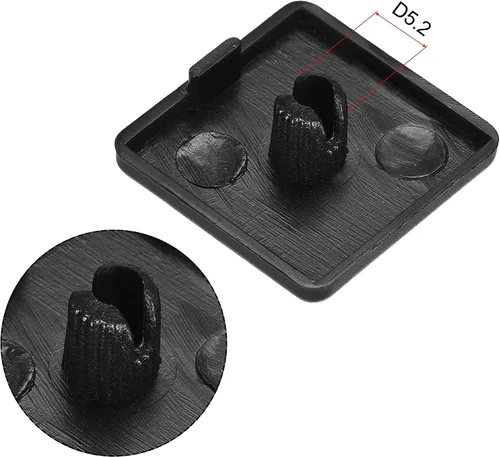 Miniatura 3 de uxcell Tapa de extrusión de aluminio cuadrada de plástico estándar Negro 0.787x0.787 in 20pcs
