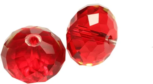 Miniatura 2 de 50 cuentas de cristal Adabele austriaco de 0.394 pulgadas facetadas sueltas Rondelle Siam rojo espaciador compatible con cristales de Swarovski 5040