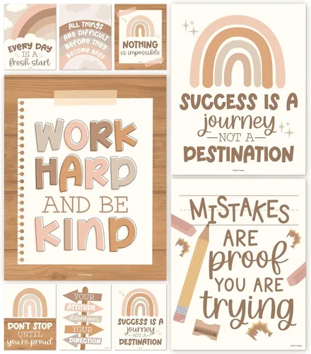 Miniatura 26 de Hadley Designs Póster motivacional para decoración de aula, 9 pósteres de aula de mentalidad de crecimiento, decoración de pared inspiradora