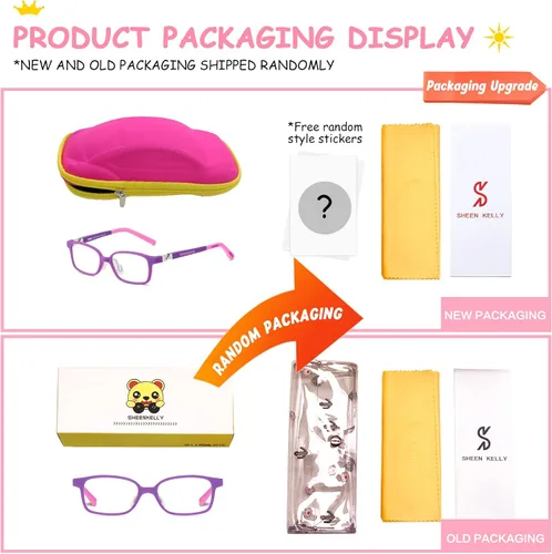 Miniatura 6 de 180° Hinges TR90 - Lentes de computadora para niños: Lentes de bloqueo de luz azul para niñas. Lentes de protección contra la radiación Púrpura