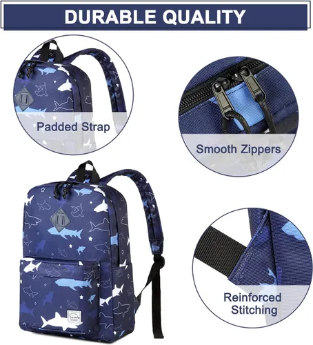 Miniatura 4 de VASCHY - Mochila ligera resistente al agua, mochila casual para hombres y niños, tiburón