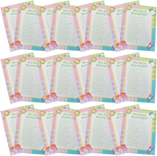Fun Express Who Knows Mommy Best Baby Shower Game - Mini juego interactivo y atractivo para fiestas de baby shower, divertida actividad grupal para