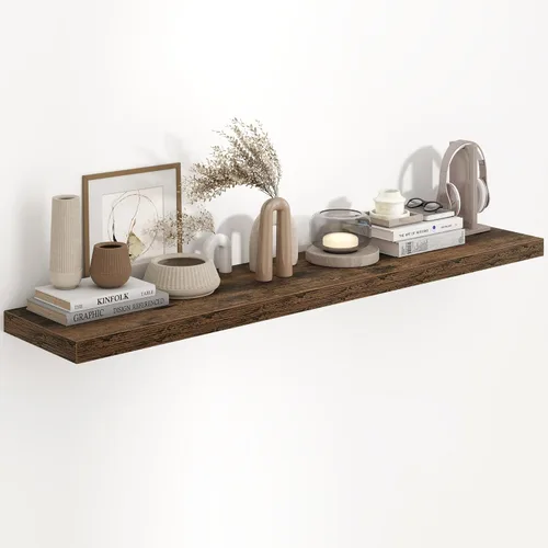 Miniatura 51 de Fun Memories Estantes flotantes de 48 pulgadas, estantes de pared de 9.3 pulgadas de profundidad para baño, sala de estar, dormitorio, cocina