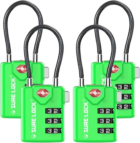 Miniatura 13 de Candados para equipaje, para viajes, compatibles con TSA, con indicador de inspección y diales de lectura fácil. Paquete de 1, 2 o 4 unidades.