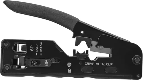 Miniatura 5 de Herramienta de crimpado Ethernet Crimpadora Pasa a través de Ethernet Crimper para RJ11 RJ12 Cat5 Cat6 Cat7