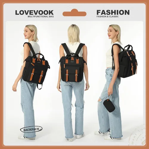 Miniatura 9 de LOVEVOOK - Mochila para laptop, para viaje de trabajo, bolso de enfermera, profesor, médico, viajero, para computadora de negocios, mochila 1