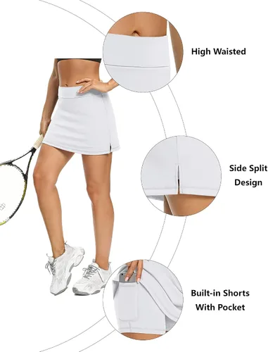 Miniatura 3 de LouKeith - Faldas pantalón para mujer, deportivas, para tenis o golf, de verano, cortas, con bolsillos, para correr y entrenar, falda con pantalón