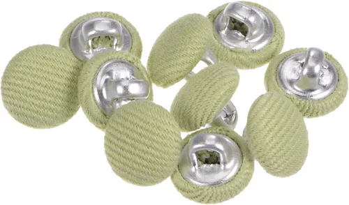 Miniatura 93 de HARFINGTON 10 botones de tela de 24L cubiertos de tela de 0.59 pulgadas, vástago de metal, botones de costura redondos para trajes, blusas de Azul