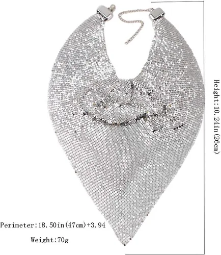 Miniatura 5 de MANILAI - Collar de metal grueso para mujer, gargantilla estilo babero