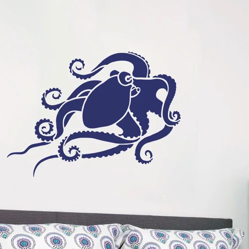 Plantilla de arte de pared de pulpo – Plantillas de pintura de pared para un fácil cambio de imagen de habitación – Plantilla grande para pintar