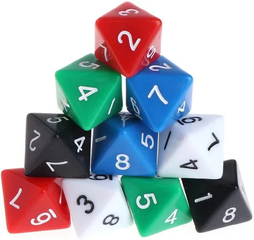 10 unids/pack acrílico 8 caras D8 diversas formas escultura digital dados para club fiesta familia juego de mesa accesorios