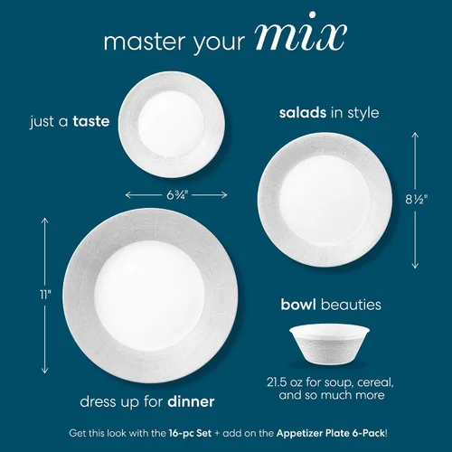 Miniatura 3 de Corelle Plato de almuerzo boutique tejido de 8.5 pulgadas (8.5 in), paquete de 6