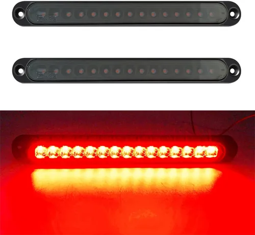 Miniatura 2 de Luz trasera roja con lente ahumada de 15 LED para remolque, barra LED de 10" con luz de parada, intermitente, luz trasera impermeable, tira de freno