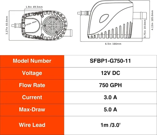 Miniatura 7 de Seaflo, bomba de agua autosumergible automática para barco de sentina de 12 V 750 ghp con interruptor sumergible