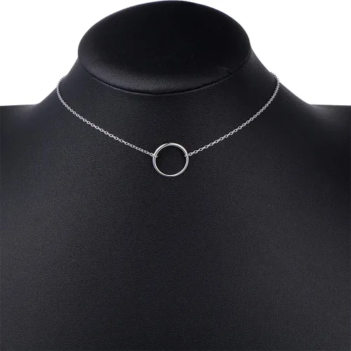 Miniatura 2 de Collar de plata esterlina S925, simple, delicada, ajustable de 13 a 16 pulgadas