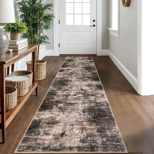 Miniatura 274 de IOHOUZE Alfombra pequeña abstracta de 2 x 3 pies, alfombra de entrada lavable para entrada interior, alfombras con respaldo de goma, alfombra gris