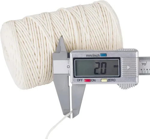 Miniatura 3 de PerkHomy Cuerda de algodón para carniceros 700 pies 2mm de grosor, cordel para cocinar, apto para alimentos, manualidades, cocina, carne de Blanco