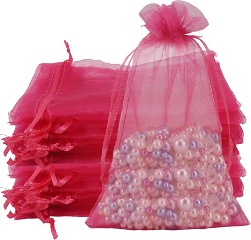 Miniatura 17 de Bolsas de organza de 4 x 6, 100 bolsas de malla transparente con cordón, pequeñas bolsas de regalo de malla, bolsas de regalo con cordón, bolsas